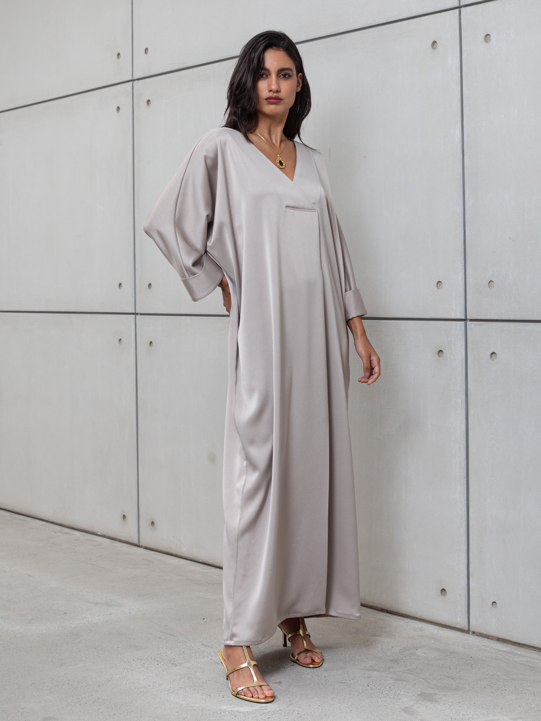Kaftan Dress in Greige