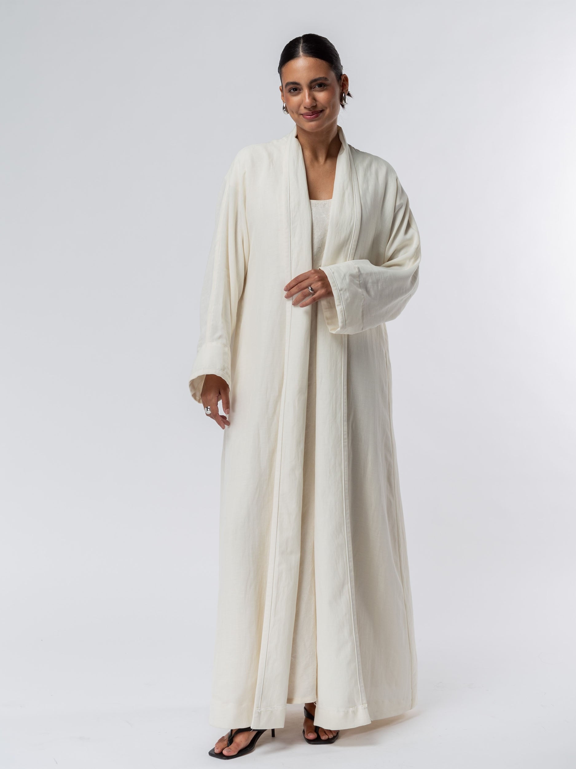 White Linen Viscose Robe White Linen Viscose Robe