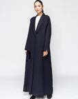 Winter Abaya in Navy with Velvet Birds in Flight RTW