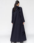 Winter Abaya in Navy with Velvet Birds in Flight RTW