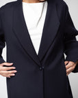 Winter Abaya in Navy with Velvet Birds in Flight RTW