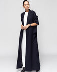 Winter Abaya in Navy with Velvet Birds in Flight RTW