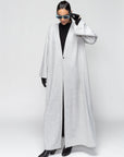 Winter Loose Abaya in Light Gray RTW
