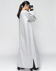 Winter Loose Abaya in Light Gray RTW