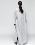 Winter Loose Abaya in Light Gray RTW