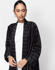 Stripe Abaya in Black & White