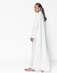 Loose Abaya in Textured White Crepe RTW