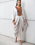 Butterfly Limited Kaftan in Greige with Embroidery RTW