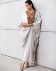 Butterfly Limited Kaftan in Greige with Embroidery RTW