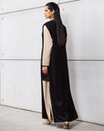 Set: Sand Loose Cut Abaya with Black Cardigan RTW