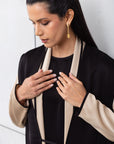 Set: Sand Loose Cut Abaya with Black Cardigan RTW