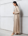 Set: Sand Loose Cut Abaya with Black Cardigan RTW