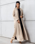 Set: Sand Loose Cut Abaya with Black Cardigan RTW