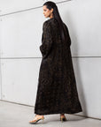 Side Tie Abaya in Golden Black