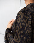 Side Tie Abaya in Golden Black