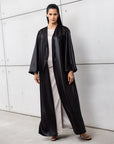 Side Tie Abaya in Black