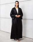 Side Tie Abaya in Black