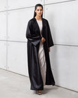 Side Tie Abaya in Black