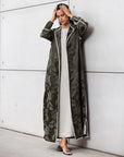 Structured Jacquard Abaya in Green with Detailing