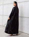 Side Tie Abaya in Black