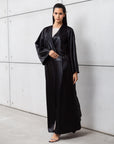 Side Tie Abaya in Black