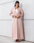 Jacket Abaya in Pale Pink with Back Embroidery RTW