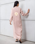 Jacket Abaya in Pale Pink with Back Embroidery RTW