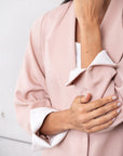 Jacket Abaya in Pale Pink with Back Embroidery RTW