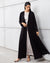 Satin Layer Abaya in Black