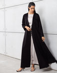 Satin Layer Abaya in Black