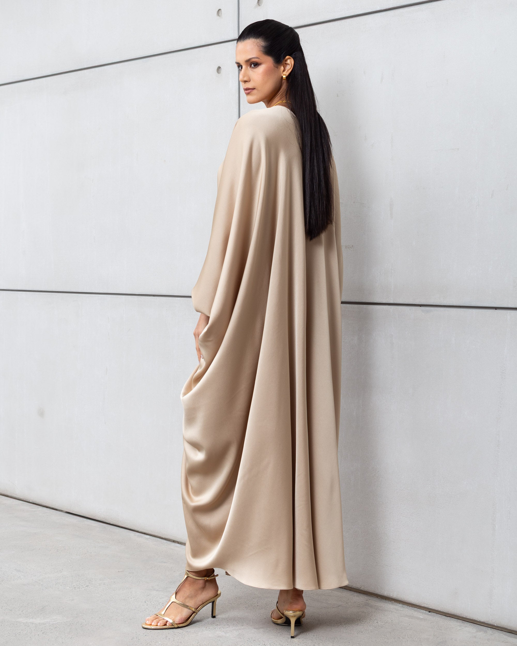 Butterfly Limited Kaftan in Gold with Embroidery