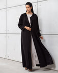 Satin Layer Abaya in Black