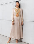 Luxury Limited Silk Organza in Champagne with Embroidery RTW