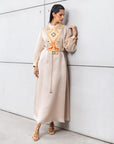 Luxury Limited Silk Organza in Champagne with Embroidery RTW