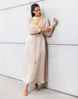 Luxury Limited Silk Organza in Champagne with Embroidery RTW