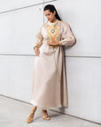 Luxury Limited Silk Organza in Champagne with Embroidery RTW