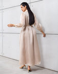 Luxury Limited Silk Organza in Champagne with Embroidery RTW