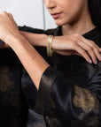 Golden Brush Kaftan in Deep Noir