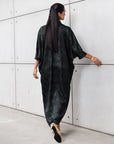 V Kaftan in Emerald Green