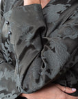 Straight Jacquard Floral Abaya in Green