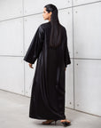 Side Tie Abaya in Black