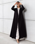 Satin Layer Abaya in Black