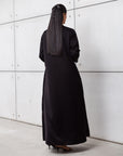 Satin Layer Abaya in Black