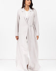 Tie-String Cuff Abaya in Ivory
