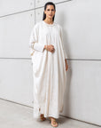 Double Layer Abaya Set in Ivory