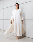 Double Layer Abaya Set in Ivory