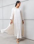 Double Layer Abaya Set in Ivory