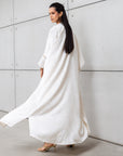 Double Layer Abaya Set in Ivory