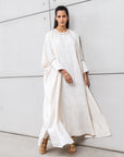 Double Layer Abaya Set in Ivory
