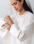 Double Layer Abaya Set in Ivory